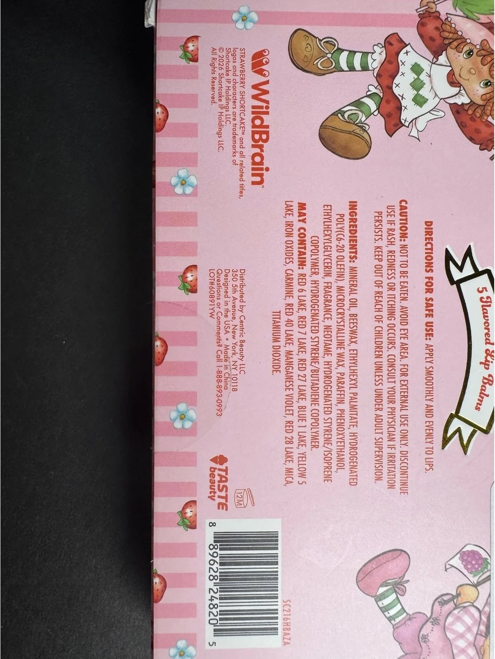 Strawberry Shortcake 5 Flavored Lip Balms Set